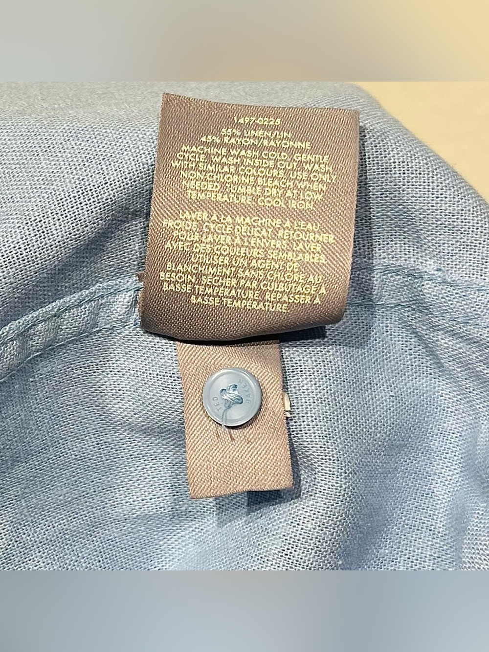 Ted Baker Light Blue Linen-Rayon Blend Button-Down Shirt - Size XL (Women’s) - Picture 6 of 6
